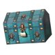 thumbnail image 1 of Cofre del tesoro pirata con tapa abatible y caja de madera codificada. Verde, 1 of 9