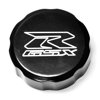 Krator Motorcycle Fluid Black Reservoir Cap Logo Engraved For 1988-2012 Suzuki GSXR 750