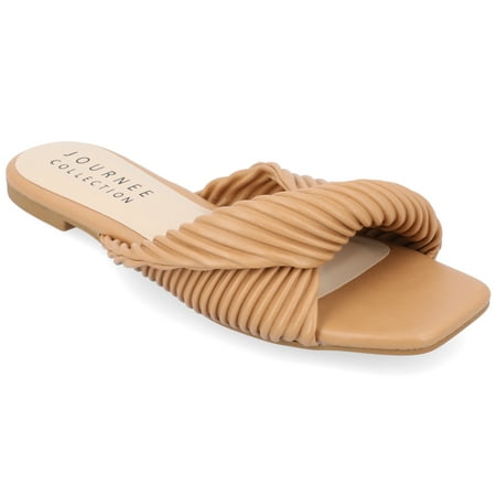 

Journee Collection Womens Emalynn Tru Comfort Foam Slip On Slide Flat Sandals