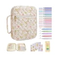 thumbnail image 1 of Travel Study Organizer Quilted Journal Book Cover with Handles and Zipper Closure for Secure Carrying, 1 of 4