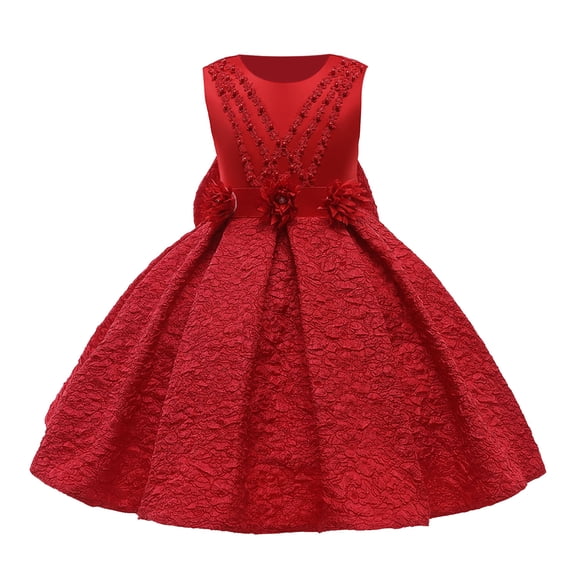 Little Girls Spring Dress Formal For Elegant Sleeveless Gown With Skirt Fishtail Hemline Girls Fancy Dress Size 6-7T