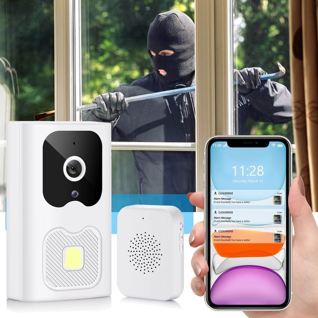 Byikun Intelligent Visual Doorbell with HD 720P Video, Wireless WiFi Connectivity, Night Vision, Two-Way Voice Intercom, Mobile Detection, and 6-Month Battery Life – Ideal for Home Security