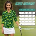thumbnail image 7 of Uorisanigo Lucky Clover Womens Quick Dry Athletic Polo Shirts Comfortable Polyester Spandex Fabric Women's 3/4 Sleeve Golf Top with Zipper Relaxed Casual Tennis Tops Size M, 7 of 7