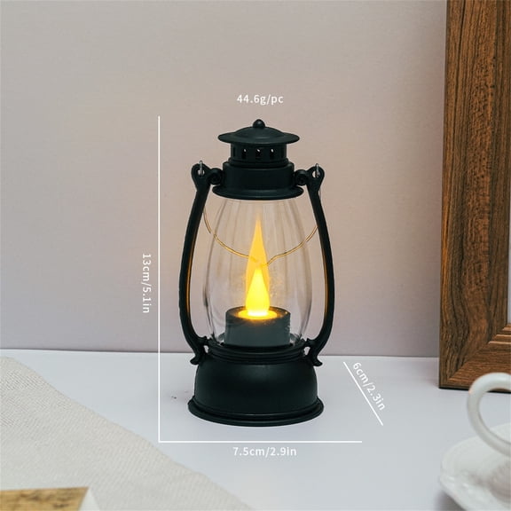 ZFSBZBS Candle Small Lanterns Decorative Indoor Outdoor Hanging Light Ornaments Home Decor for Weddings Western Camping Party Halloween Christmas Decorations,Black