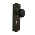 thumbnail image 5 of Nostalgic Warehouse Meablk_Prv_234_Kh Black Porcelain Solid Brass Privacy Door Knob Set -, 5 of 6