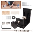 thumbnail image 1 of Juego de localizador de orificios de taladro inclinado para carpintería, Kit de plantilla con orificio inclinado de aleación de aluminio precisa y robusta, color negro, 46 Uds., 1 of 8