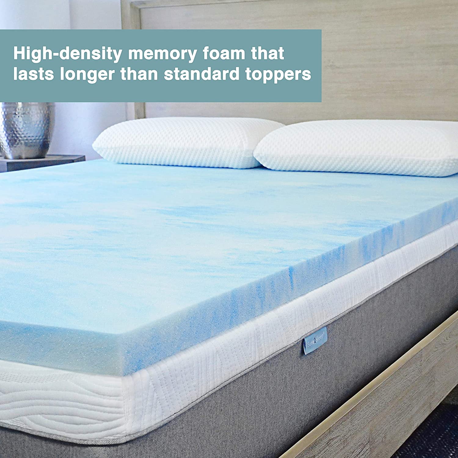 Sure2sleep King Premium 3 Lb Gel Swirl Memory Foam Mattress Topper Made In Usa 2 Inch Walmart Com Walmart Com