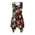 thumbnail image 4 of FUIALDOLG Womens Christmas Dress Trendy Tank Sleeveless Dresses with Pocket Christmas Theme Plaid Dresses Lady Casual Tshirt Skirt Loose Fit Cocktail Dresses,3XL, 4 of 7