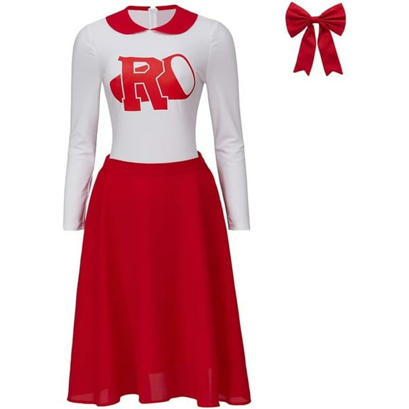 Rise of the Pink Ladies Dress Costume Cheerleading Outfit Halloween Suit for Women Girls