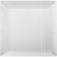 thumbnail image 1 of Assiettes en Plastique Robustes de Qualité Supérieure Crown - Carrées Linéaires (Lot de 40) - Style Porcelaine de Mariage (7,5 Po, Blanc), 1 of 8