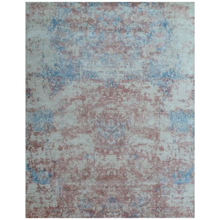 Exquisite Rugs Cassina Blue/Pink Bamboo Silk handloomed Area Rug