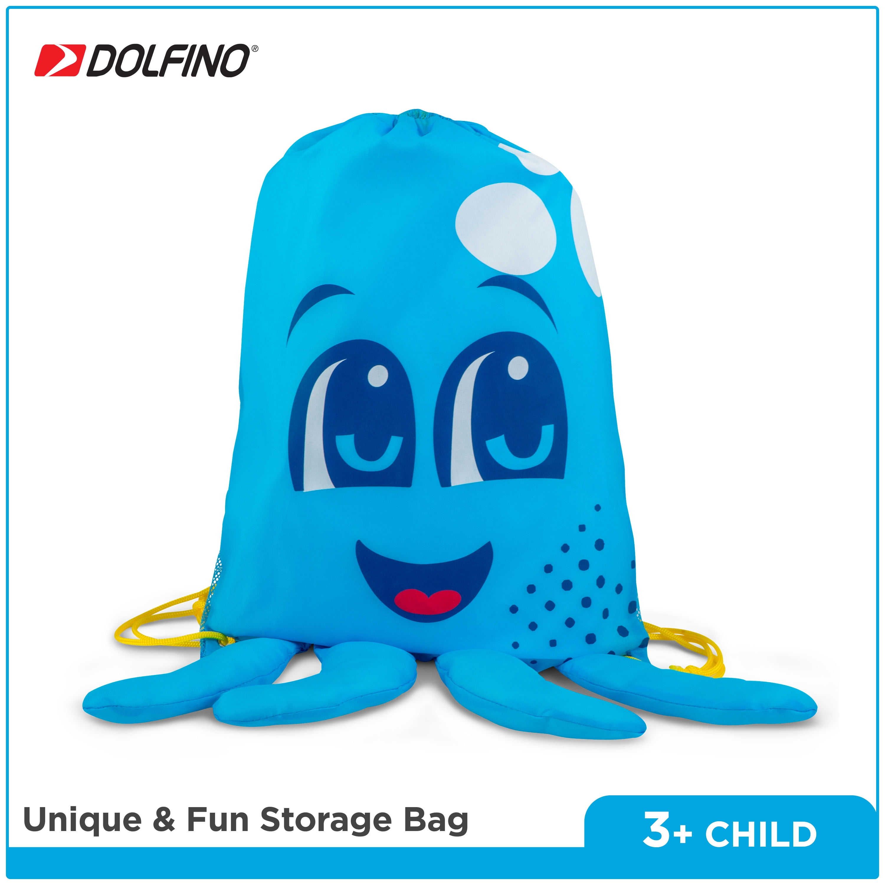Dolfino 5-Piece Kids Snorkle Set, Blue Octopus Storage Bag Included, Hypoallergenic and Latex-Free, Blue, Unisex