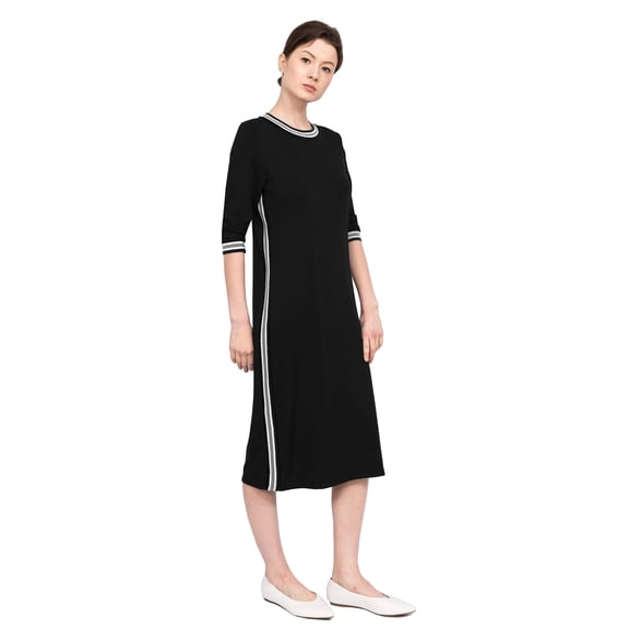 Womens Striped Rib Trimmed Shifra Dress