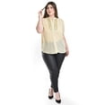 thumbnail image 4 of Blusa transparente con lentejuela Roman Fashion /Tallas Extras, 8033 (Dorado) beige 40, 4 of 5