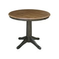 thumbnail image 5 of International Concepts 36" Round Solid Wood Extension Dining Table with Leaf and 2 Madrid Ladder back Chairs in Hickory/Washed Coal, 5 of 7