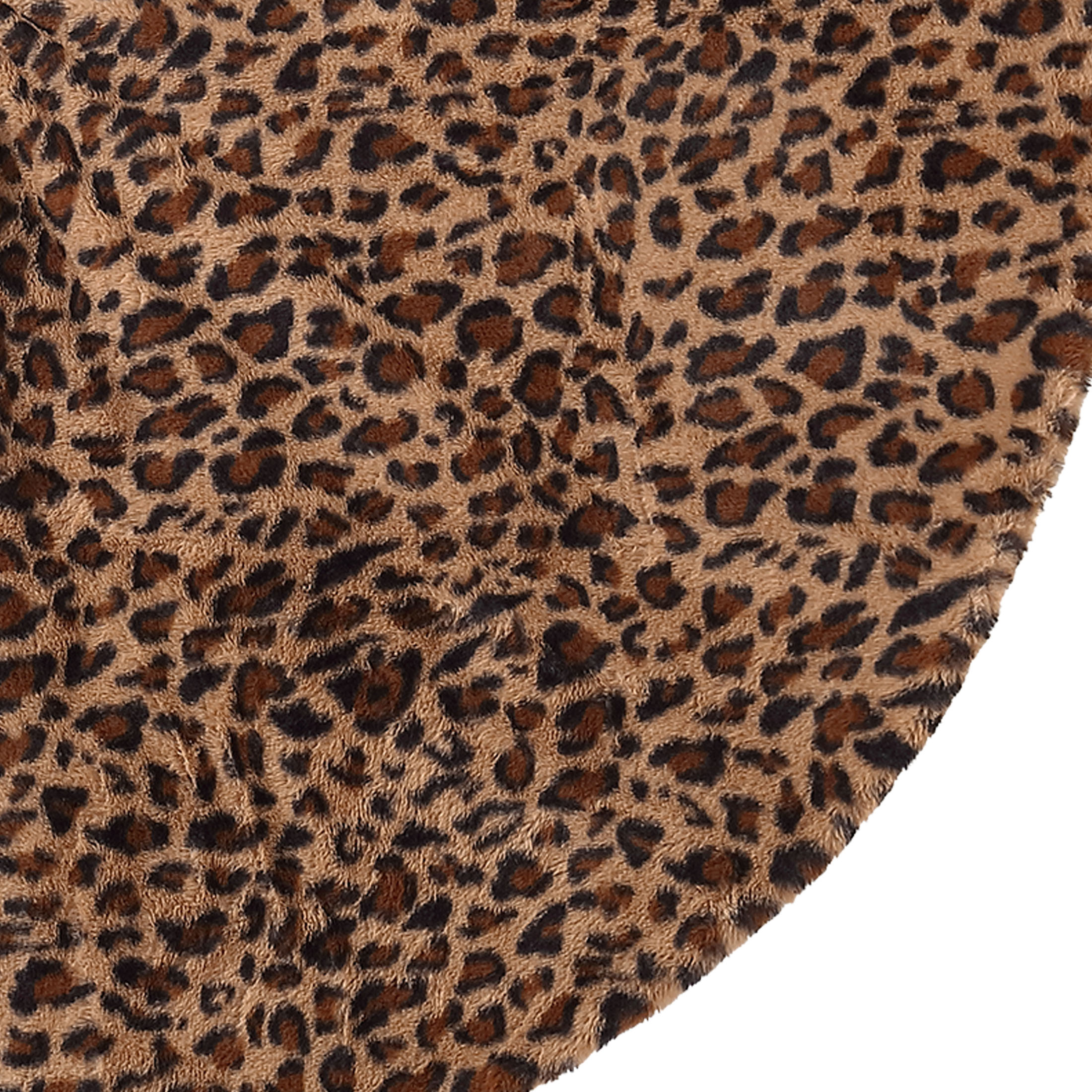 Holiday Time, Rabbit Faux Fur Leopard Print Tree Skirt, 56" - image 4 of 5