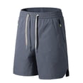 thumbnail image 4 of Besolor Mens Workout Shorts Lightweight Breathable Quick Dry Summer Athletic Running Elastic Waist Drawstring Shorts with Zipper Pockets(Large,Gray), 4 of 5