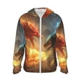 thumbnail image 1 of Fotbe Red And Blue Fire Dragon B Chaqueta con Protección Solar UPF 50+ para Hombre y Mujer, Camisa con Capucha y Bolsillos-XX-Large, 1 of 7