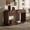 Walnut, variant on Harper & Bright Designs Farmhouse Rectangular Console Table with Storage, Narrow Entryway Table with 3 Drawers and Shelf, Wood Curved Sofa Table for Living Room, Hallway, Beige