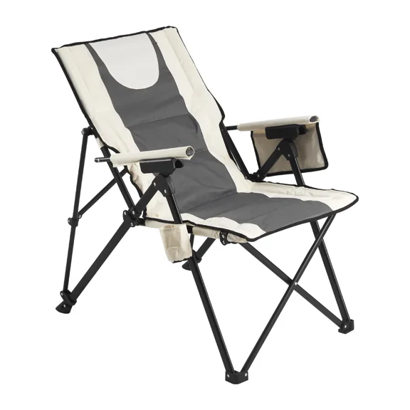 High Back Folding Camping Chair - 3 Reclining Positions, 260lbs Capacity, Padded Armrest & Headrest, Portable Outdoor Chairs for Sports & Travel