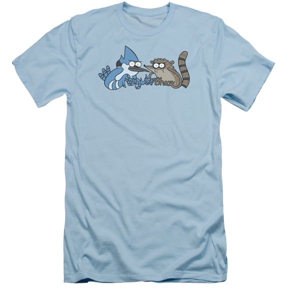 The Regular Show Tattoo Art S/S Adult 30/1 T-Shirt Light Blue