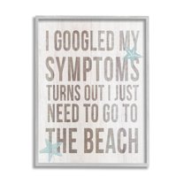 Stupell Industries Need to Go Beach Phrase Graphic Art Gray Framed Art Print Wall Art, Design by Lil' Rue
