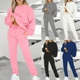 thumbnail image 1 of Yuyuzo Ensemble 2 Pcs pour Femmes Ensemble de Détente Chandail à Col Rond Surdimensionné Joggers Pantalons de Survêtement Survêtement, 1 of 7