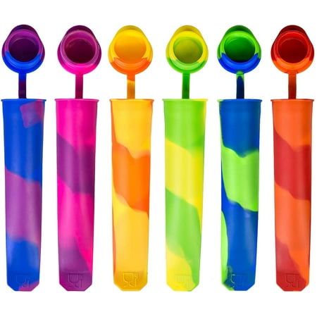 

Casewin 6 Pack Popsicles Molds Reusable Baby Popsicle Molds Multi-Colored Silicone Popcical Molds Ice Pop Molds DIY Frozen Popsicle Maker with Lid