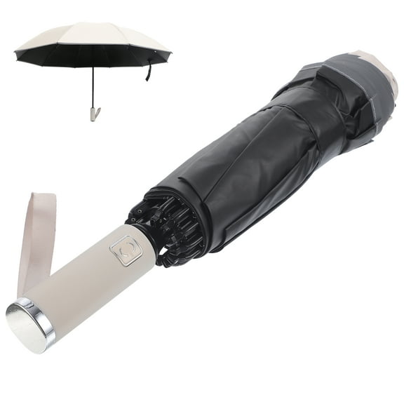 HONMEET 1Pack Beige Cloth Umbrella for Travel with Sun and Rain Protection