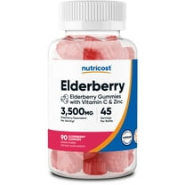 Nutricost Elderberry, 90 Gummies - with Vitamin C and Zinc - Gluten Free Supplement