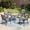 Wood Grain-37" x 37" Table, variant on SUMMIT LIVING 5-Piece Outdoor Patio Dining Set with High-Back Textilene Chairs with & Round Table with Umbrella Hole, Black & Gray-Brown