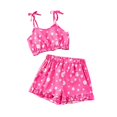 thumbnail image 1 of Girls' 2-Piece Outfit Set - Adorable Ruffled Sleeveless Top & Elastic Waist Shorts, Perfect Gift for Birthdays/Summer (1-8 Years), 1 of 8