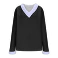 thumbnail image 6 of Xdegoge Sweaters for Women Pullover Vneck Tops Ribbed Knit Faux Fur Trim Shirts Long Sleeve Casual Tshirts Fall Winter Fashion Clothes, 6 of 8