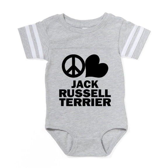 CafePress - FIN Peace Love JRT - Cute Infant Baby Football Bodysuit