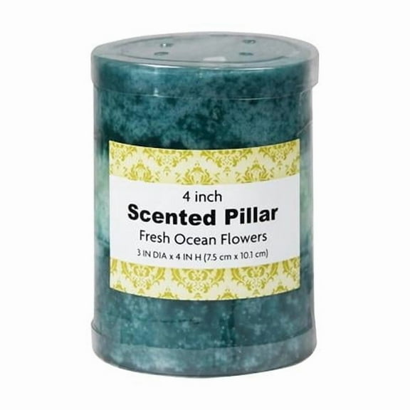 Jeco CPC-3408 3 x 4 in. Tritone Scented Pillar Candle, Blue & Teal