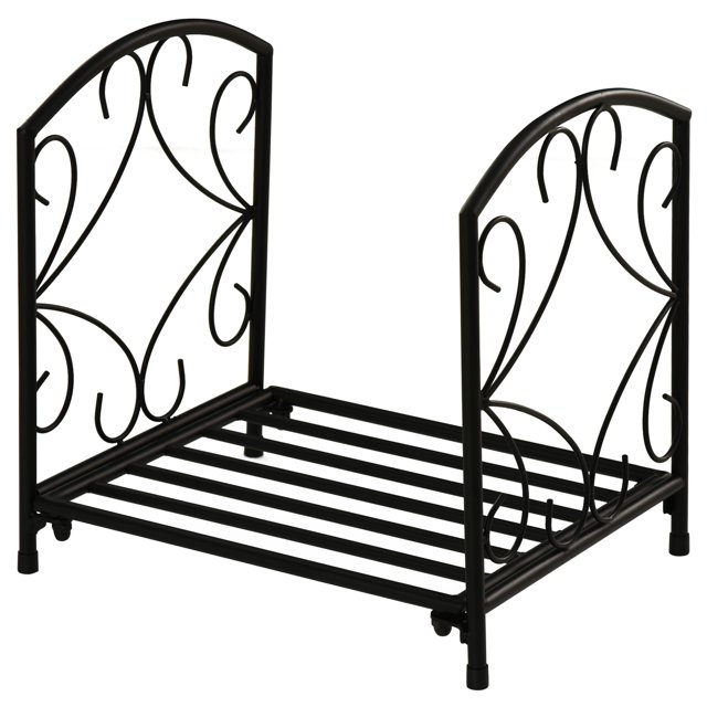 CoSoTower Support de Bûches de Cheminée en Métal Robuste 16 Pouces, Porte-Bûches Extérieur pour Rangement de Cheminée, Noir
