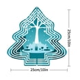 thumbnail image 7 of Stylish Metal Hanging Christmas Tree Wind Spinner - Teal & White Design with Snowflakes Perfect for Festive Yard & Garden Decor, 7 of 7