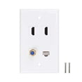 thumbnail image 2 of Placa de pared HDMI Coax Ethernet 2 puertos 4K HDMI Keystone hembra a hembra BNPUHIU, 2 of 2