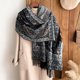 thumbnail image 2 of Bufanda de cachemira suave y gruesa de marca de lujo para mujer, poncho de invierno de Jacquard, pañuelo informal, chal, diadema, 2 of 5