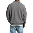 thumbnail image 4 of Long Sleeve Polo Shirts for Men Big and Tall Quarter Zip Collared Waffle Shirt Casual Thermal Workout Golf Clothes Gray 3XL, 4 of 4