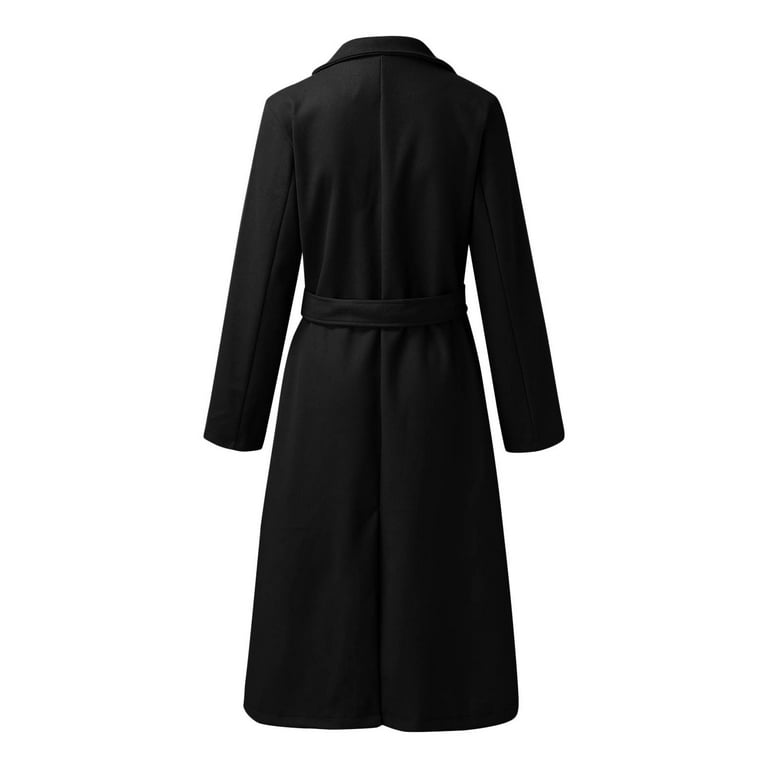 Customized Long Jacket Ladies Elegant Wool Coat with Belt - China