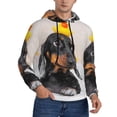 thumbnail image 2 of Kdxio Dachshund Sitting in Bathtub Print Mens Casual Hooded Collar Drawstring Hoodies Pullover Sweatshirts Casual Long Sleeve Shirts-4X-Large, 2 of 7
