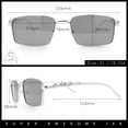 thumbnail image 3 of Luxury Jaguar Cougar Jewel Metal Arm Rectangle Hustler Sunglasses Silver - Smoke, 3 of 8