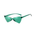 thumbnail image 3 of Milaget Cat Eye Sunglasses Trendy Rimless Sun Protection UV400 Transparent Candy Colored Green, 3 of 9