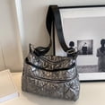 thumbnail image 4 of Bolso Bandolera Informal para Mujer Bolso Costura Nailon para Compras (gris Oscuro), 4 of 9