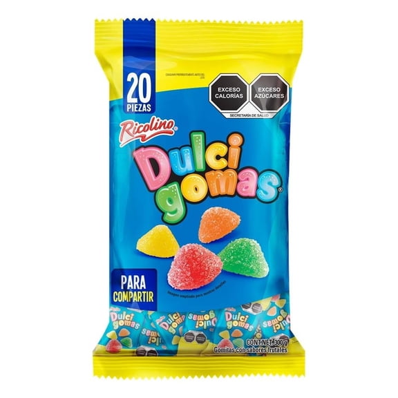 Gomitas Ricolino Dulci Gomas con sabores frutales 20 pzas 300 g