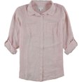 thumbnail image 1 of Charter Club - Camisa de lino con botones para mujer, rosa, 0X, 1 of 1