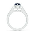 thumbnail image 2 of Angara Natural 1.6 Ct. Blue Sapphire with Diamond Halo Ring in 14K White Gold for Women (Ring Size: 3.5), 2 of 10