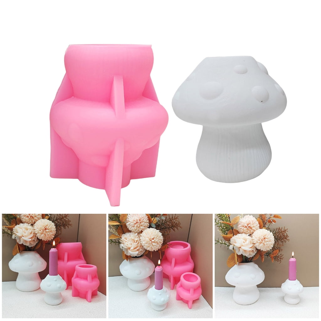 lanema Silicone Vase Moulds Silicone Planter Molds Mushroom Shape Crafting Molds Candle Holder Moulds Suitable for Flower Vase