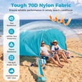 thumbnail image 4 of Gymax Wind Powered Beach Tent 100 Sq.ft up to 8 People Portable Sun Shelter Canopy Blue, 4 of 10